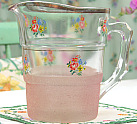 Floral and Pink Frosted Lemonade Jug (pc405)